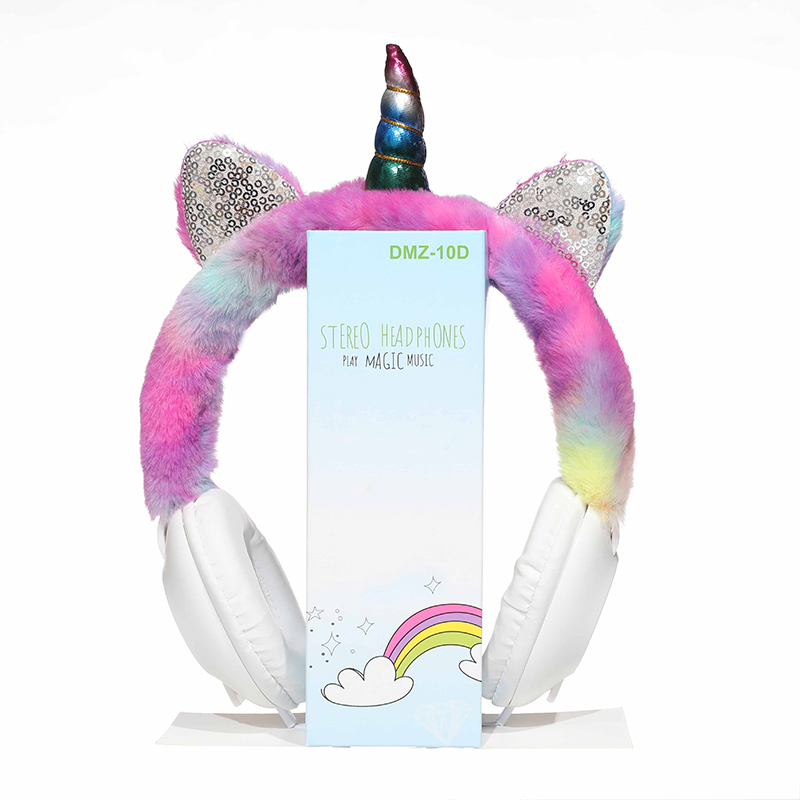 Cute Pink Wired Daughter Headphone Music Earphone With Microphone Computer Phone Winter Cold Warm Earmuffs Headset