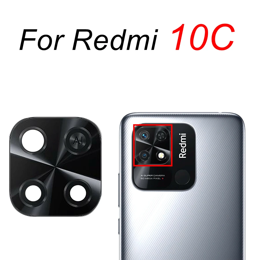 Rear Back Camera Glass For Xiaomi Redmi 10A 10C Redmi 10 Prime 5G 2022 Main Camera