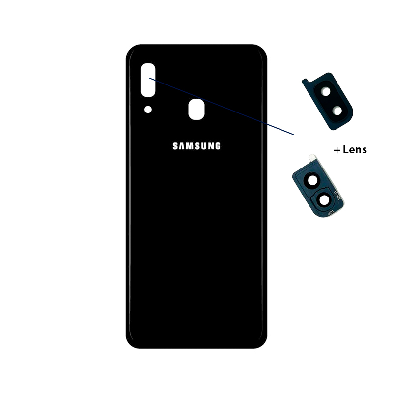 Tapa Trasera Con Lens – Samsung A30 – Negro