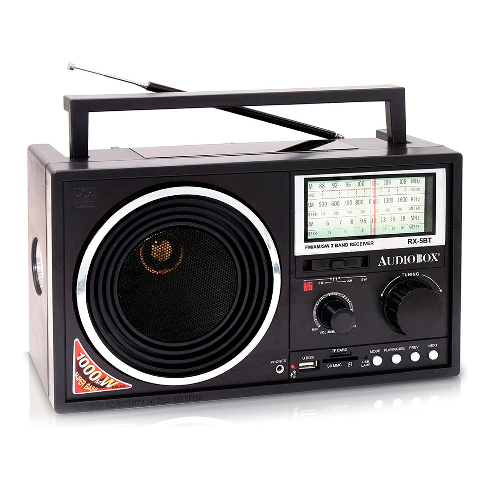 0081174 radio multimedia de mesa amfm degne recargable corriente y pilas
