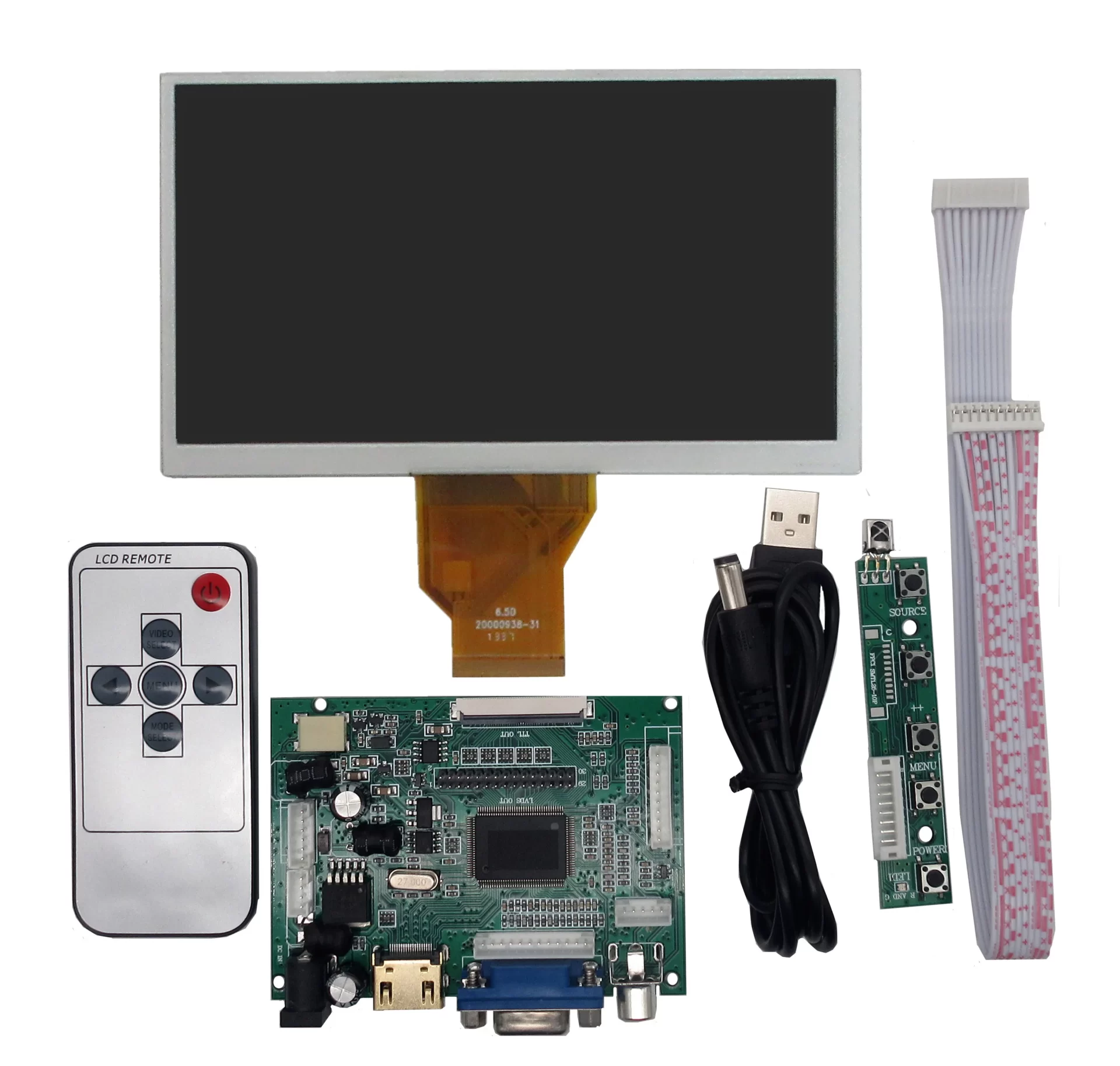 Monitor-de-pantalla-LCD-de-6-5-pulgadas-800×480-AT065TN14-con-tablero-de-Control-del-controlador