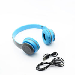 Auriculares Bluetooth P47 / MicroSD / AUX / FM COLOR CELESTE - Imagen 1