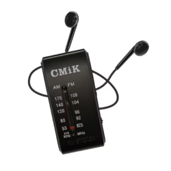 Radio de bolsillo portátil AM/FM a pilas con auriculares MK-971 - Imagen 1